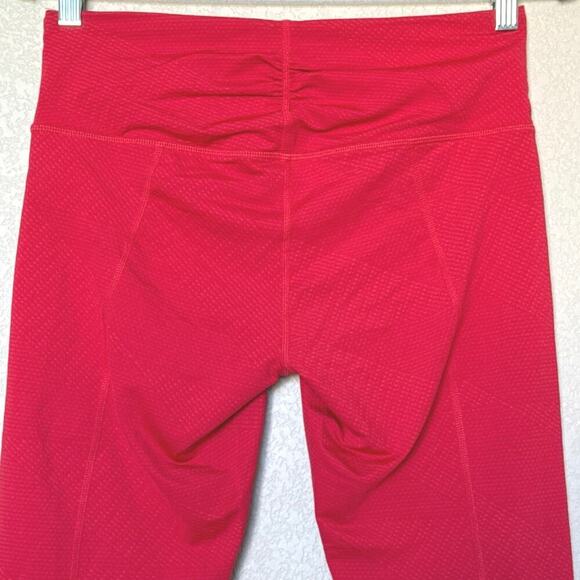 Prana Red Crop Capri Misty Ruched Leggings Pants Womens M Yoga Gym EUC - Picture 7 of 11